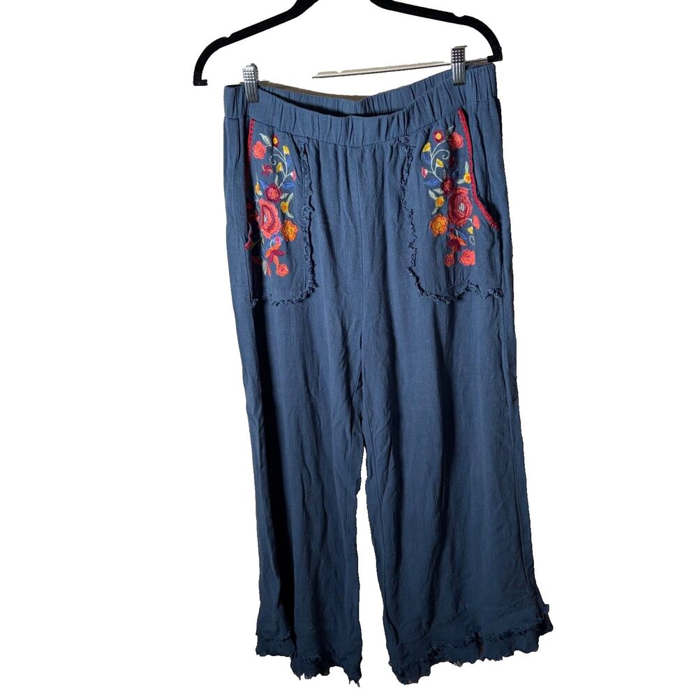 Umgee Pants Women's XL Blue Wide Leg